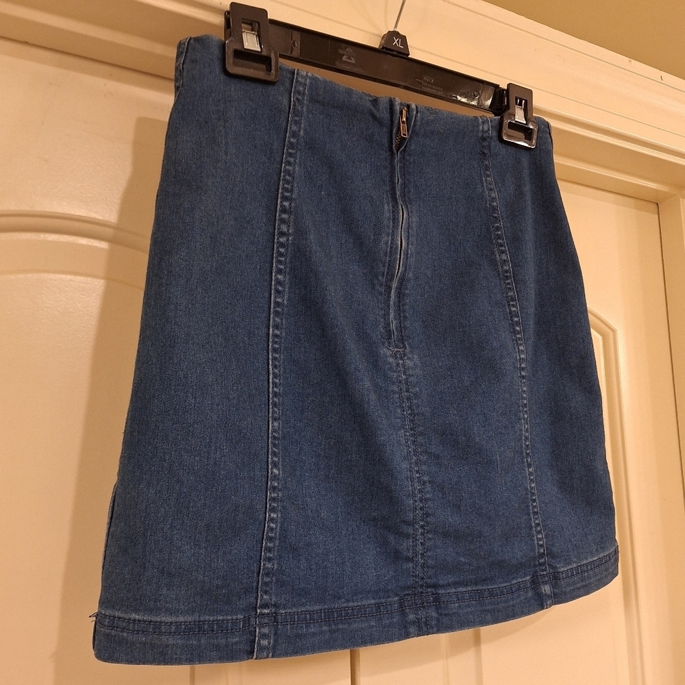 Free People Modern Femme Denim Mini Pencil Skirt - Picture 5 of 7